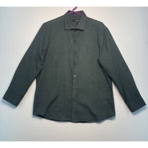 West Zero One M Men’s Button Up Plaid Shirt, Green And Black Checked Flannel